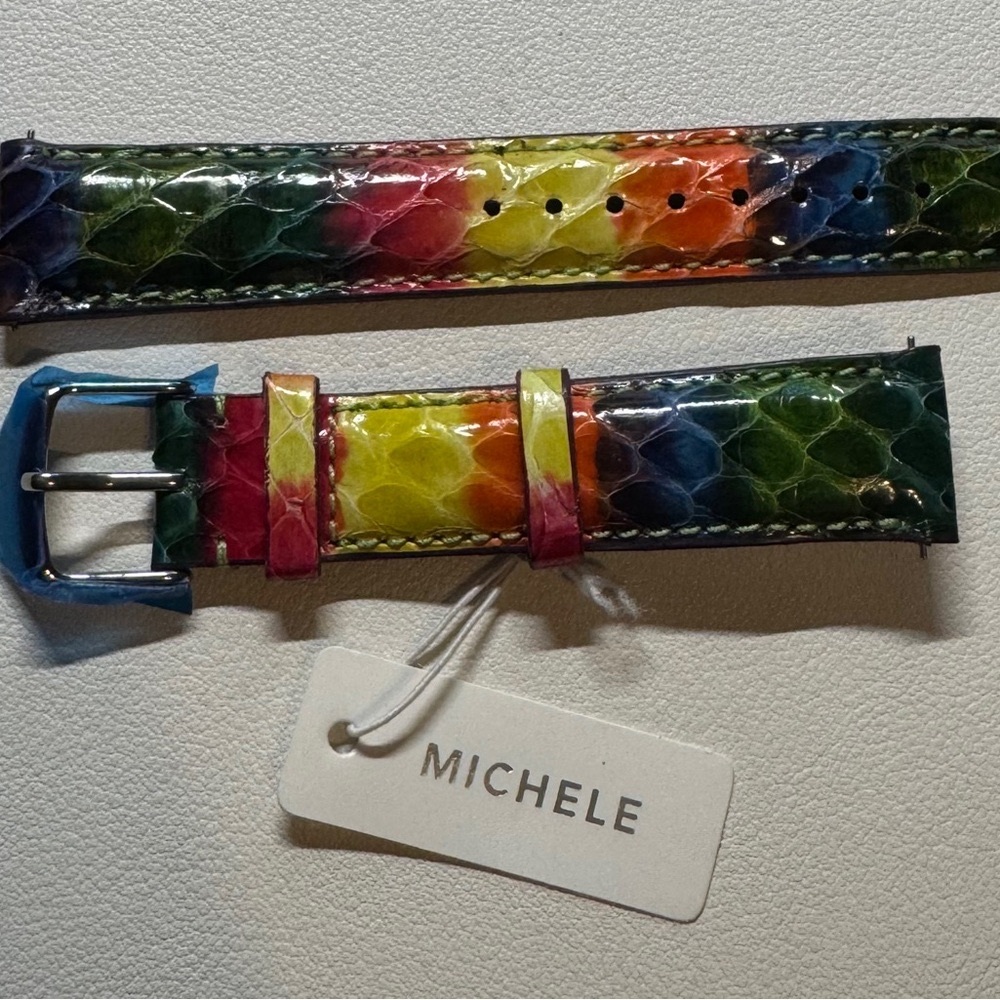 NWT Michele 18mm Multicolored Snakeskin Watch Strap Band
